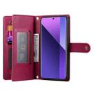 For Redmi Note 13 Pro+ Nine Card-slot Zipper Wallet Bag Leather Phone Case(Red) - 3