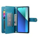 For Redmi Note 13 4G Nine Card-slot Zipper Wallet Bag Leather Phone Case(Blue) - 3