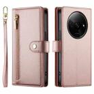 For Redmi A3 Nine Card-slot Zipper Wallet Bag Leather Phone Case(Pink) - 2