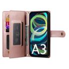 For Redmi A3 Nine Card-slot Zipper Wallet Bag Leather Phone Case(Pink) - 3