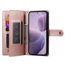 For Redmi K70 Nine Card-slot Zipper Wallet Bag Leather Phone Case(Pink) - 3