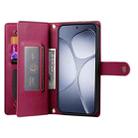 For Redmi K70 Ultra Nine Card-slot Zipper Wallet Bag Leather Phone Case(Red) - 3