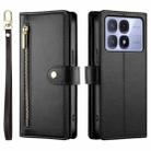 For Redmi K70 Ultra Nine Card-slot Zipper Wallet Bag Leather Phone Case(Black) - 2