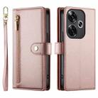 For Redmi Turbo 3 Nine Card-slot Zipper Wallet Bag Leather Phone Case(Pink) - 2