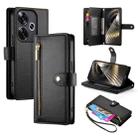 For Redmi Turbo 3 Nine Card-slot Zipper Wallet Bag Leather Phone Case(Black) - 1