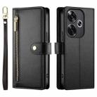 For Redmi Turbo 3 Nine Card-slot Zipper Wallet Bag Leather Phone Case(Black) - 2