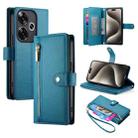 For Redmi Turbo 3 Nine Card-slot Zipper Wallet Bag Leather Phone Case(Blue) - 1