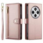 For Redmi 14C 4G Nine Card-slot Zipper Wallet Bag Leather Phone Case(Pink) - 2