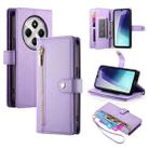 For Redmi 14C 4G Nine Card-slot Zipper Wallet Bag Leather Phone Case(Purple) - 1