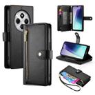 For Redmi 14C 4G Nine Card-slot Zipper Wallet Bag Leather Phone Case(Black) - 1