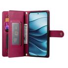 For Redmi Note 14 4G 164.84mm Nine Card-slot Zipper Wallet Bag Leather Phone Case(Red) - 3