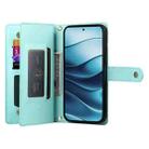 For Redmi Note 14 4G 164.84mm Nine Card-slot Zipper Wallet Bag Leather Phone Case(Mint Green) - 3