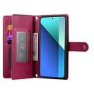 For Redmi Note 14 Pro 4G Nine Card-slot Zipper Wallet Bag Leather Phone Case(Red) - 3