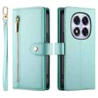 For Redmi Note 14 Pro 4G Nine Card-slot Zipper Wallet Bag Leather Phone Case(Mint Green) - 2