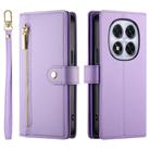 For Redmi Note 14 Pro 4G Nine Card-slot Zipper Wallet Bag Leather Phone Case(Purple) - 2