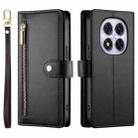 For Redmi Note 14 Pro 4G Nine Card-slot Zipper Wallet Bag Leather Phone Case(Black) - 2