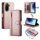 For Redmi A5 4G 171.7mm / Xiaomi Poco C71 Nine Card-slot Zipper Wallet Bag Leather Phone Case(Pink) - 1