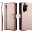 For Redmi A5 4G 171.7mm / Xiaomi Poco C71 Nine Card-slot Zipper Wallet Bag Leather Phone Case(Pink) - 2