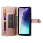 For Redmi A5 4G 171.7mm / Xiaomi Poco C71 Nine Card-slot Zipper Wallet Bag Leather Phone Case(Pink) - 3