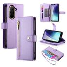 For Redmi A5 4G 171.7mm / Xiaomi Poco C71 Nine Card-slot Zipper Wallet Bag Leather Phone Case(Purple) - 1