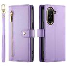 For Redmi A5 4G 171.7mm / Xiaomi Poco C71 Nine Card-slot Zipper Wallet Bag Leather Phone Case(Purple) - 2