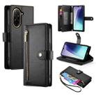For Redmi A5 4G 171.7mm / Xiaomi Poco C71 Nine Card-slot Zipper Wallet Bag Leather Phone Case(Black) - 1