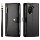 For Redmi A5 4G 171.7mm / Xiaomi Poco C71 Nine Card-slot Zipper Wallet Bag Leather Phone Case(Black) - 2