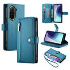For Redmi A5 4G 171.7mm / Xiaomi Poco C71 Nine Card-slot Zipper Wallet Bag Leather Phone Case(Blue) - 1