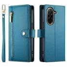 For Redmi A5 4G 171.7mm / Xiaomi Poco C71 Nine Card-slot Zipper Wallet Bag Leather Phone Case(Blue) - 2