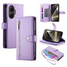 For Redmi Turbo 4 Pro / Xiaomi Poco F7 Nine Card-slot Zipper Wallet Bag Leather Phone Case(Purple) - 1