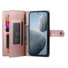 For Redmi K80 / K80 Pro Nine Card-slot Zipper Wallet Bag Leather Phone Case(Pink) - 3