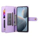 For Redmi K80 / K80 Pro Nine Card-slot Zipper Wallet Bag Leather Phone Case(Purple) - 3