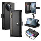 For Redmi K80 / K80 Pro Nine Card-slot Zipper Wallet Bag Leather Phone Case(Black) - 1