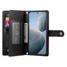 For Redmi K80 / K80 Pro Nine Card-slot Zipper Wallet Bag Leather Phone Case(Black) - 3