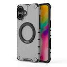 For iPhone 16 Plus Grating 360 Degree Rotating Holder Shockproof Phone Case(Black) - 3