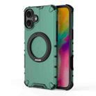 For iPhone 16 Plus Grating 360 Degree Rotating Holder Shockproof Phone Case(Green) - 3