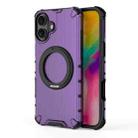 For iPhone 16 Plus Grating 360 Degree Rotating Holder Shockproof Phone Case(Purple) - 3