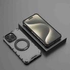 For iPhone 15 Pro Max Grating 360 Degree Rotating Holder Shockproof Phone Case(Black) - 2