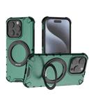 For iPhone 15 Pro Grating 360 Degree Rotating Holder Shockproof Phone Case(Green) - 1