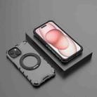 For iPhone 15 Plus Grating 360 Degree Rotating Holder Shockproof Phone Case(Black) - 2