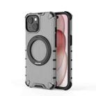 For iPhone 15 Plus Grating 360 Degree Rotating Holder Shockproof Phone Case(Black) - 3