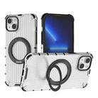 For iPhone 14 Plus Grating 360 Degree Rotating Holder Shockproof Phone Case(Transparent) - 1