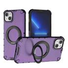 For iPhone 14 Plus Grating 360 Degree Rotating Holder Shockproof Phone Case(Purple) - 1