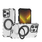 For iPhone 14 Pro Grating 360 Degree Rotating Holder Shockproof Phone Case(Transparent) - 1