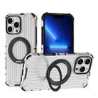 For iPhone 13 Pro Max Grating 360 Degree Rotating Holder Shockproof Phone Case(Transparent) - 1
