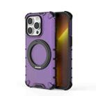 For iPhone 13 Pro Grating 360 Degree Rotating Holder Shockproof Phone Case(Purple) - 3