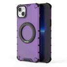 For iPhone 13 Grating 360 Degree Rotating Holder Shockproof Phone Case(Purple) - 3