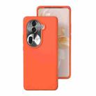 For OPPO Reno11 / Reno11 Pro Global All-inclusive Liquid Silicone Phone Case(Orange) - 1