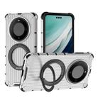 For Huawei Mate 60 Pro / Mate 60 Pro+ Grating 360 Degree Rotating Holder Shockproof Phone Case(Transparent) - 1