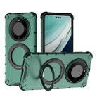 For Huawei Mate 60 Pro / Mate 60 Pro+ Grating 360 Degree Rotating Holder Shockproof Phone Case(Green) - 1